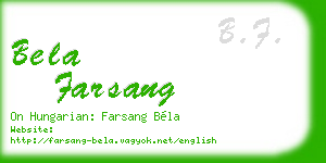 bela farsang business card